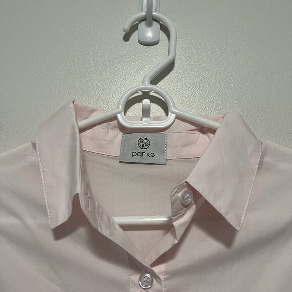 Parke Pink Cotton Long Sleeve Button Front Polo Romper Size Small - Picture 3 of 8